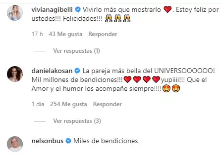 Mariale y Luciano recibieron felicitaciones de sus colegas y amigos. Foto Instagram