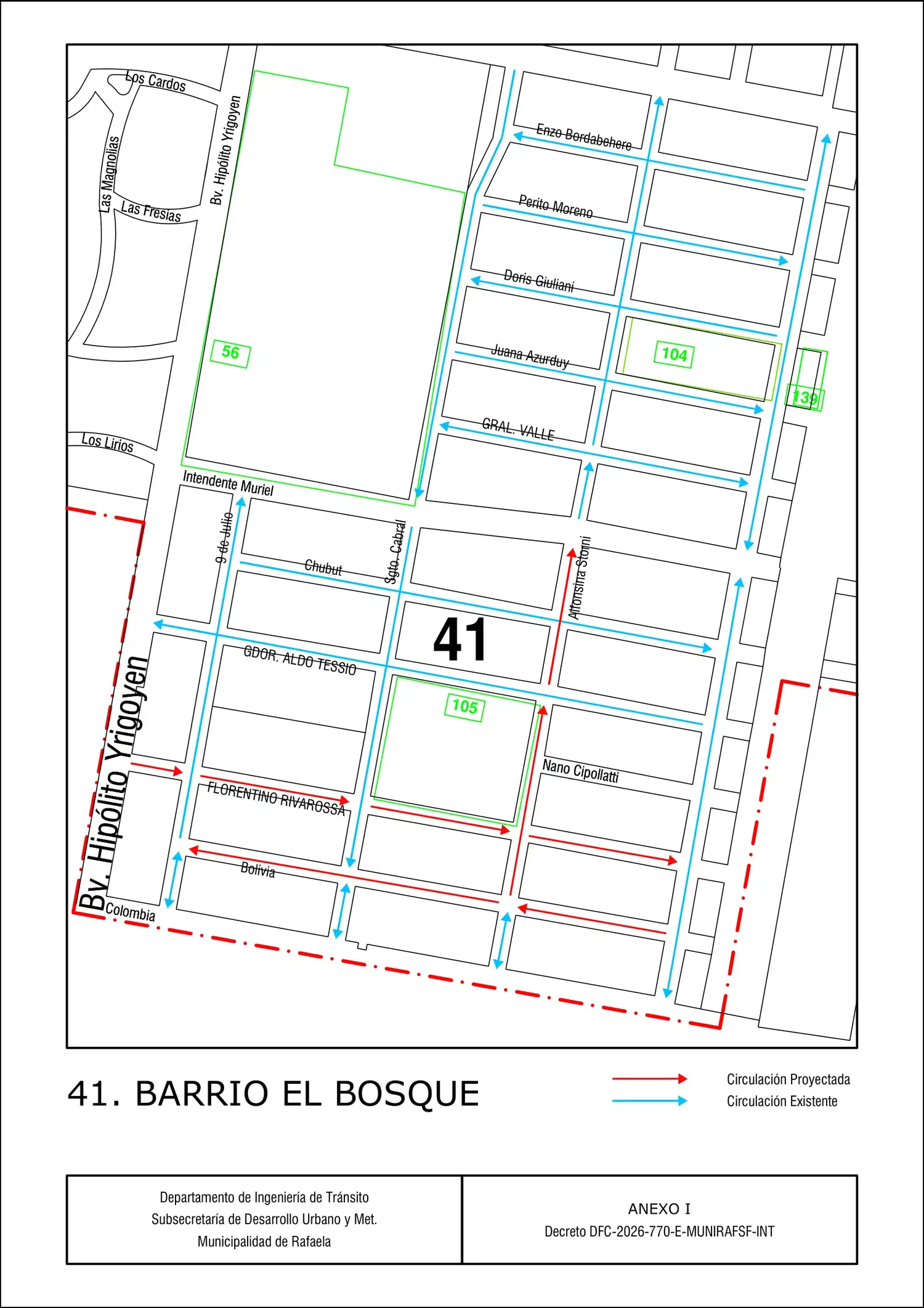 Cambiarán el sentido de circulación en tres calles del barrio El Bosque - 3