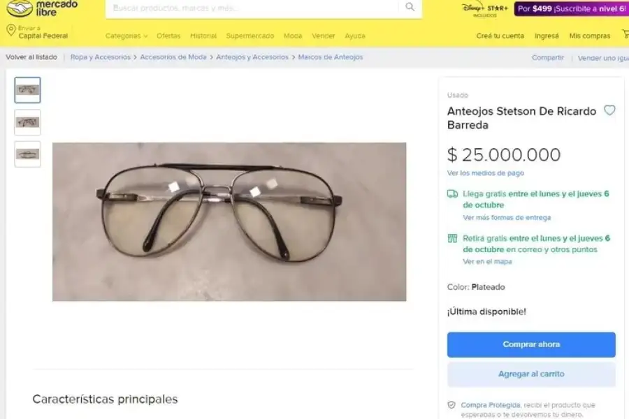 La publicación de Mercado Libre