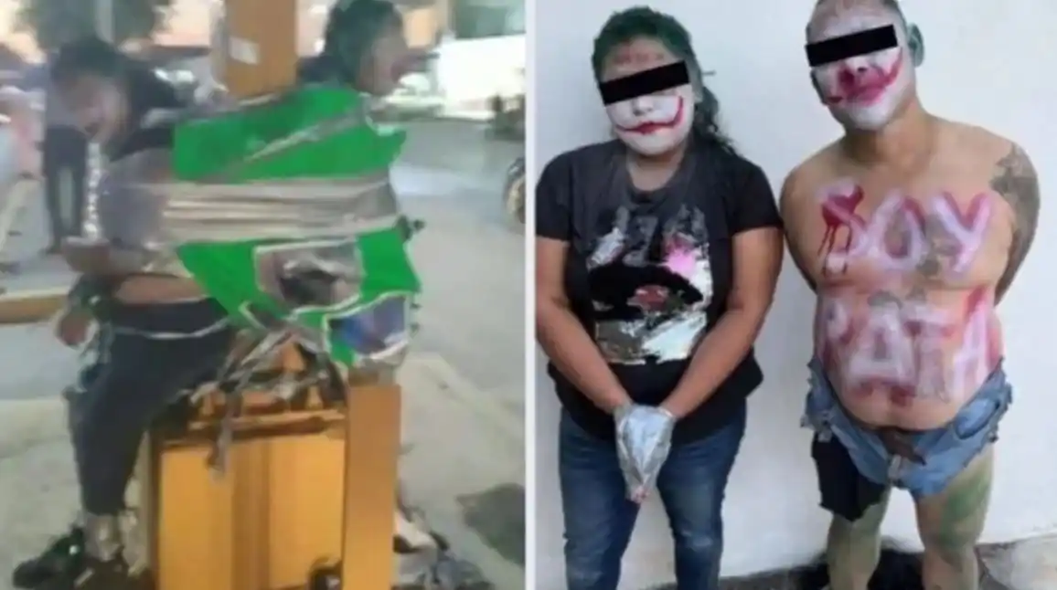 Atrapa a los delincuentes y los maquilla igual que el "Joker"