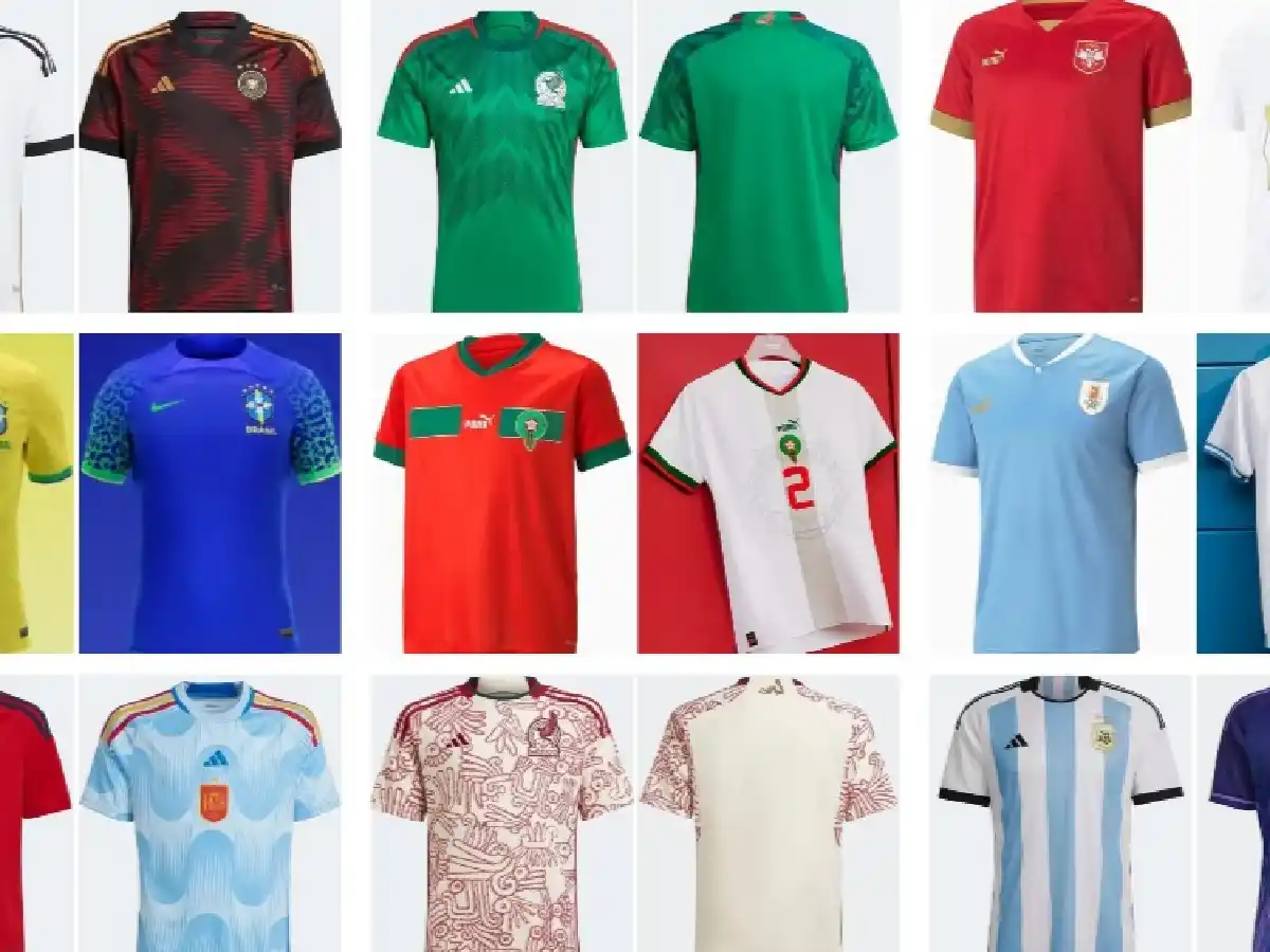 Todas las camisetas titulares y suplentes de las selecciones que jugarán el Mundial de Qatar 2022