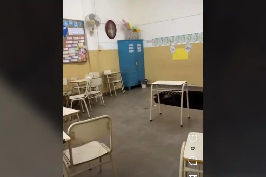 Colapsó el piso de un aula en la escuela Florentino Ameghino de Sunchales y hubo dos lesionados - 1