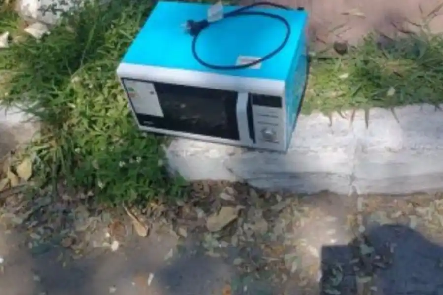 Le robó un microondas a la madre cuando ella estaba de viaje: lo encontraron tirado entre pastizales