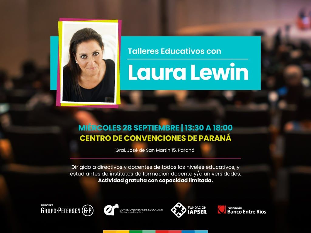 Fundación Banco Entre Ríos invita a participar del Ciclo de Talleres Educativos con Laura Lewin