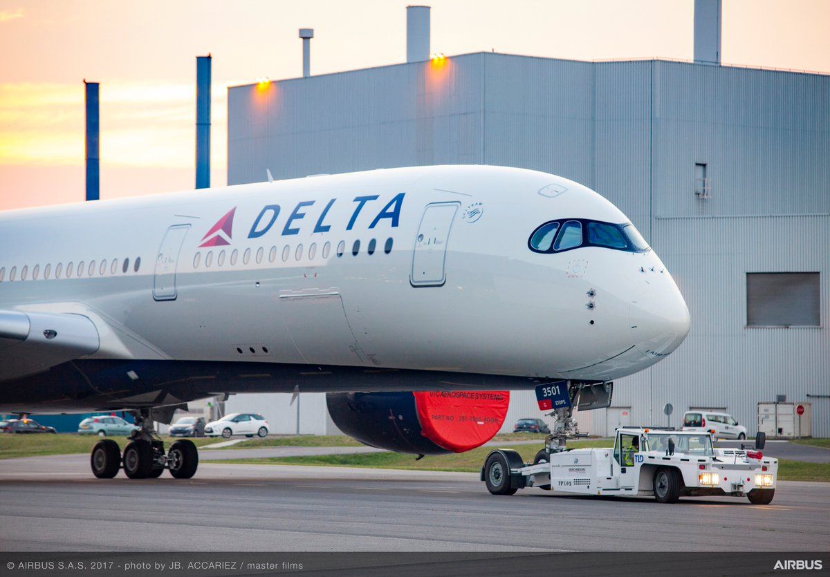 El primer A350 para Delta ya luce los colores de la compañía