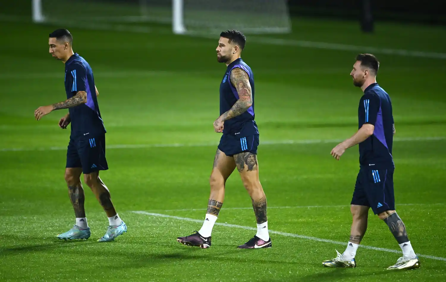 Di María, Otamendi y Messi, referentes del seleccionado nacional.