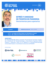 Invitación ala charla estrés y ansiedad en tiempos de pandemia
