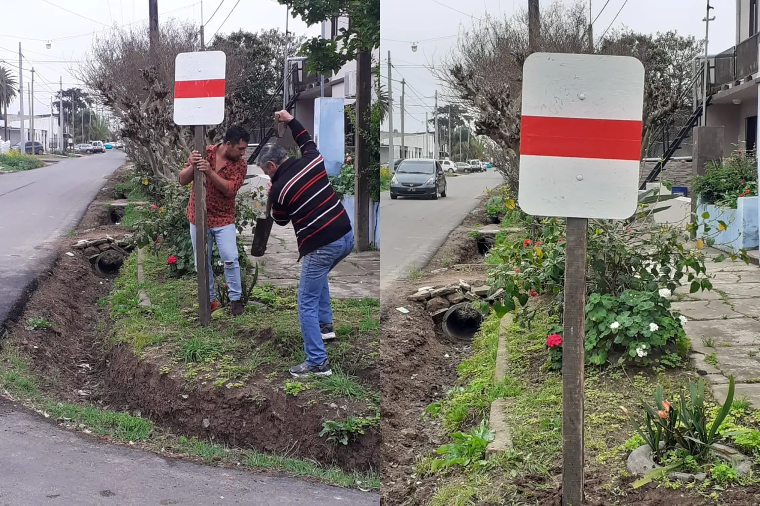 Vecinos colocaron cartel en Independencia y Naón porque “se meten en contramano”