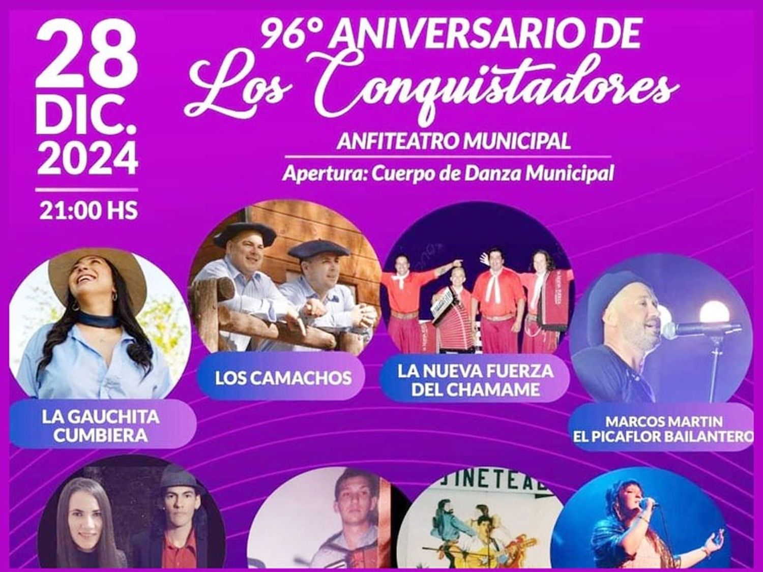 Este sábado Los Conquistadores festejará su aniversario con una variada cartelera artística