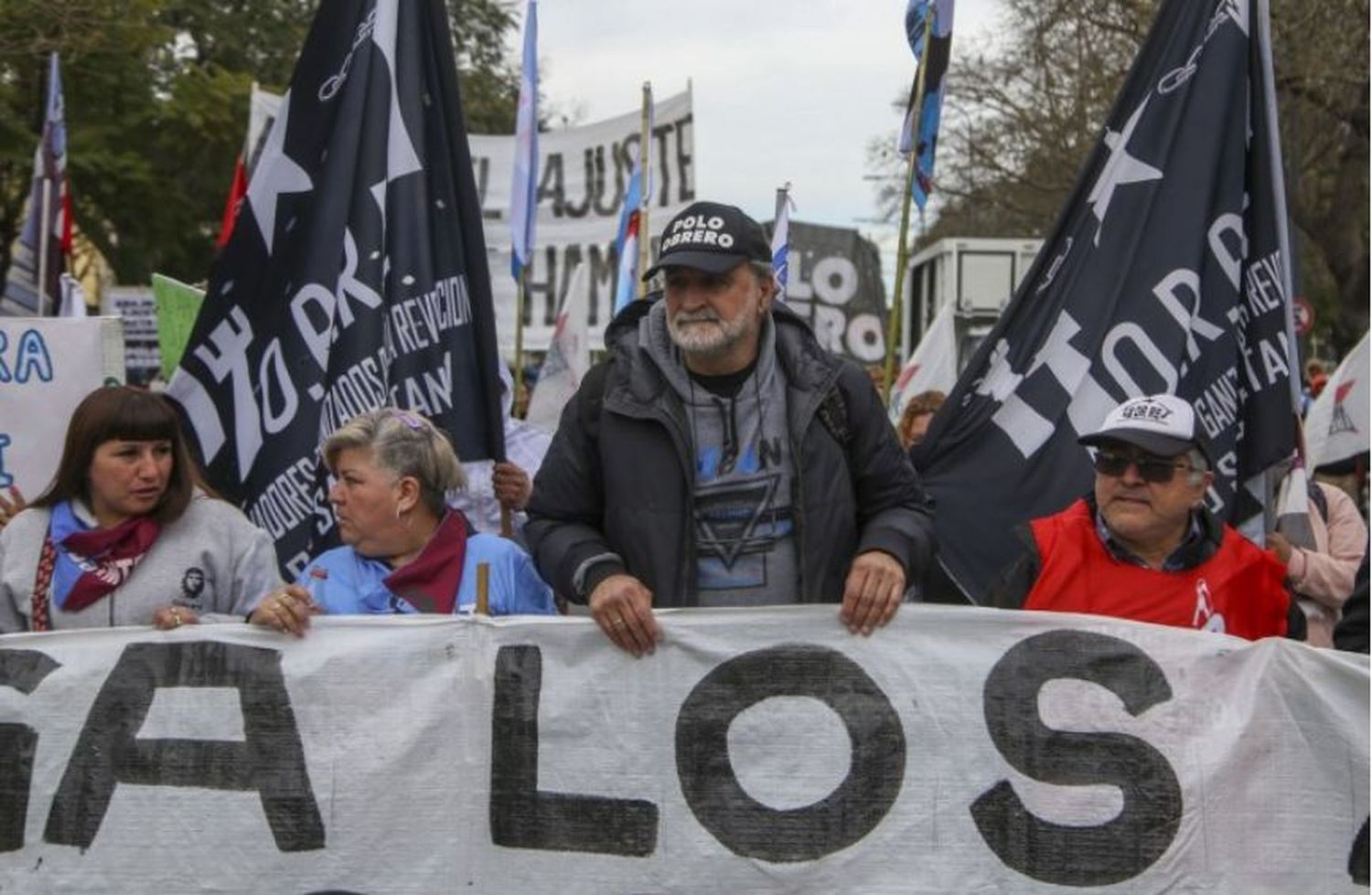 Manifestantes de Unidad Piquetera