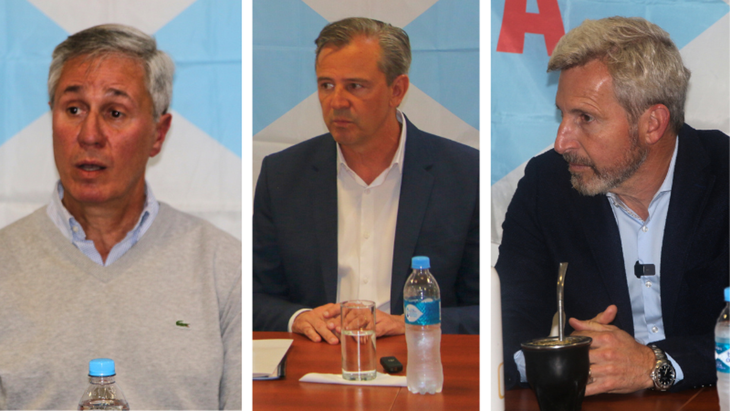 Candidatos a gobernador Bahl, Frigerio y Etchevehere