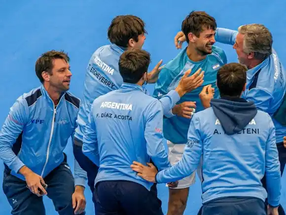 Argentina venció a Noruega y avanza en la Copa Davis