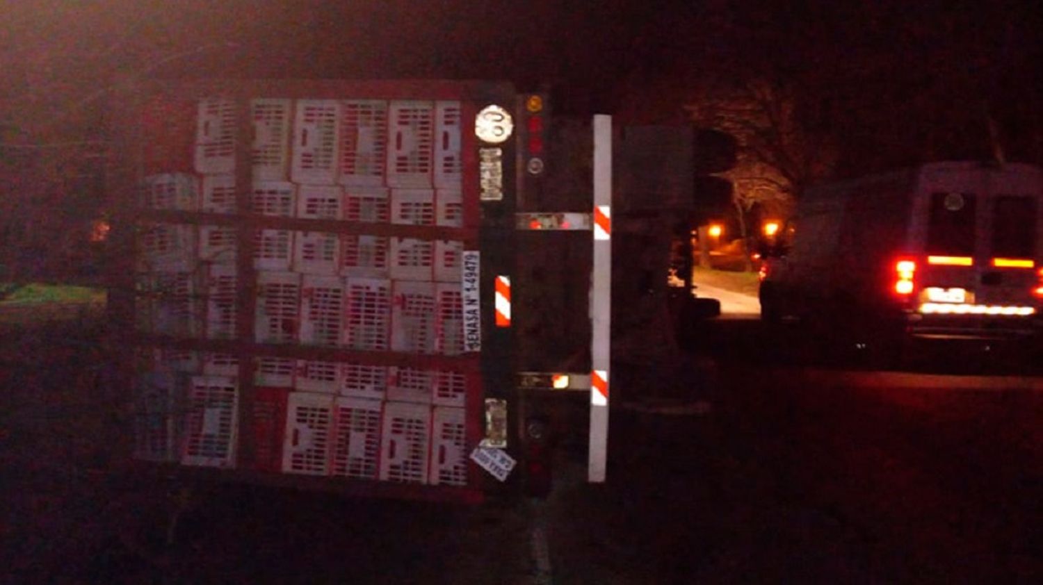 Un camión que transportaba pollos volcó tras morder la banquina en la Ruta 12