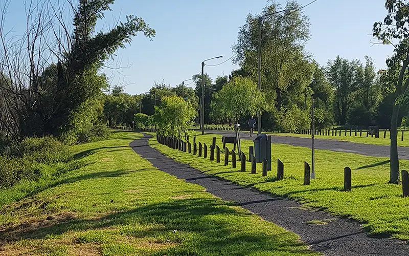 Usaron palos delimitadores del Paseo Público para encender una fogota: los aprehendieron