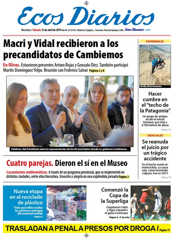 Tapa del 13 de abril de 2019