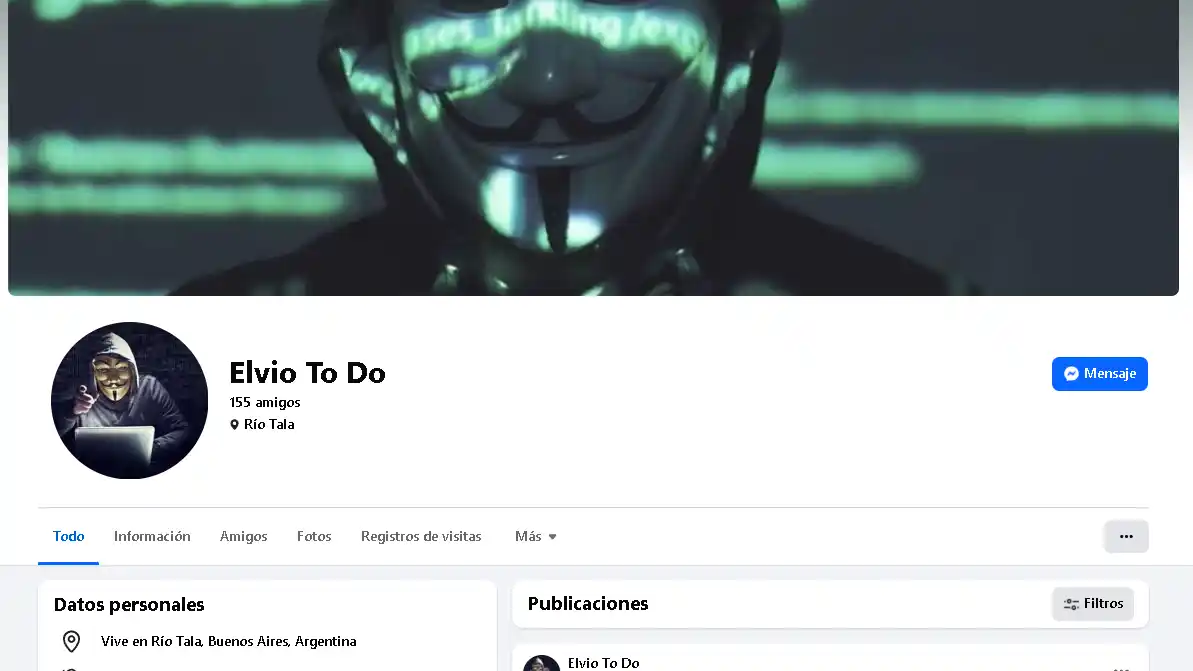 perfil falso río tala cuenta de escraches