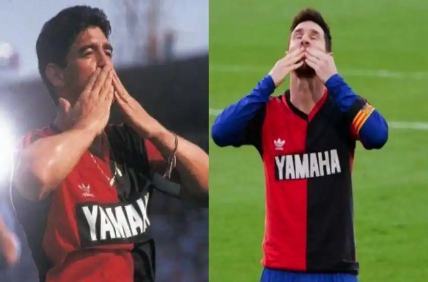 Newells pone a la venta la camiseta que usó Maradona con la que lo homenajeó Messi