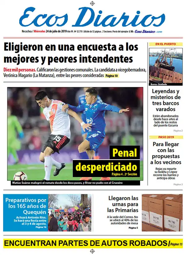 Tapa del 24 de julio de 2019