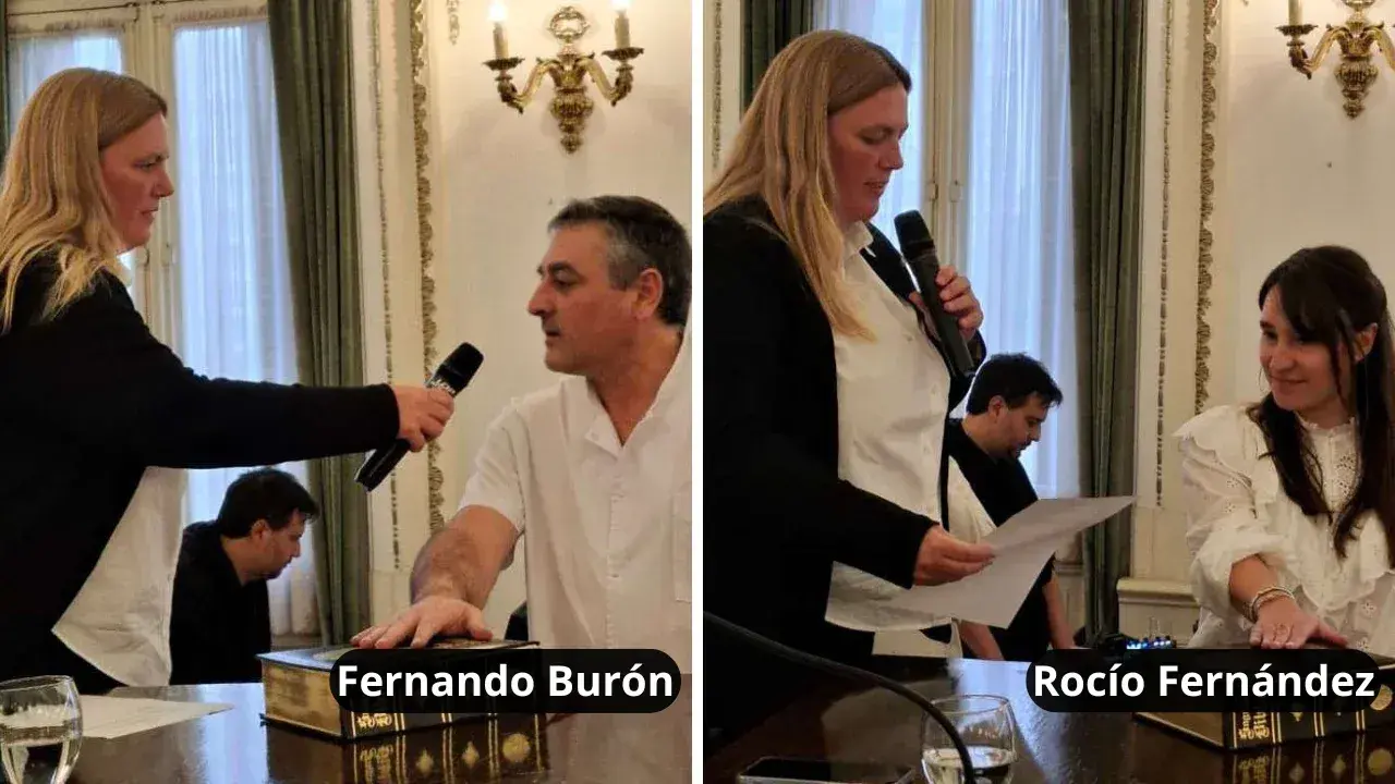 Fernando Burón (Fuerza Patria) y Rocío Fernández (Movimiento Vecinal).