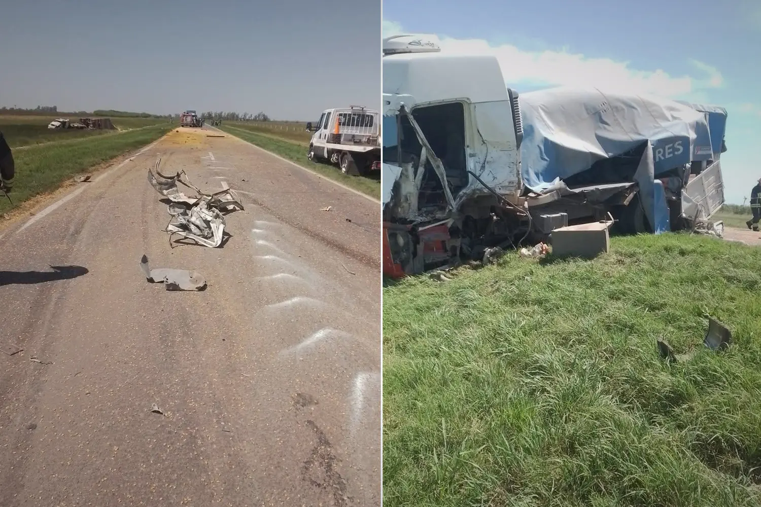 Dos camiones chocaron de frente violentamente en la Ruta Nacional 34: hay heridos y el tránsito permanece cortado