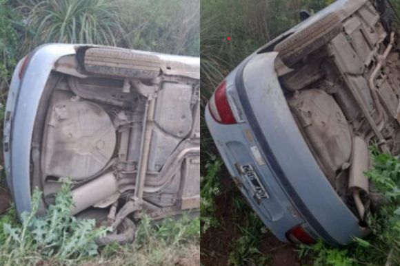 Encontraron un auto de San Pedro volcado y abandonado en Pergamino