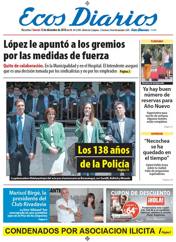 Tapa del 13 de diciembre de 2018