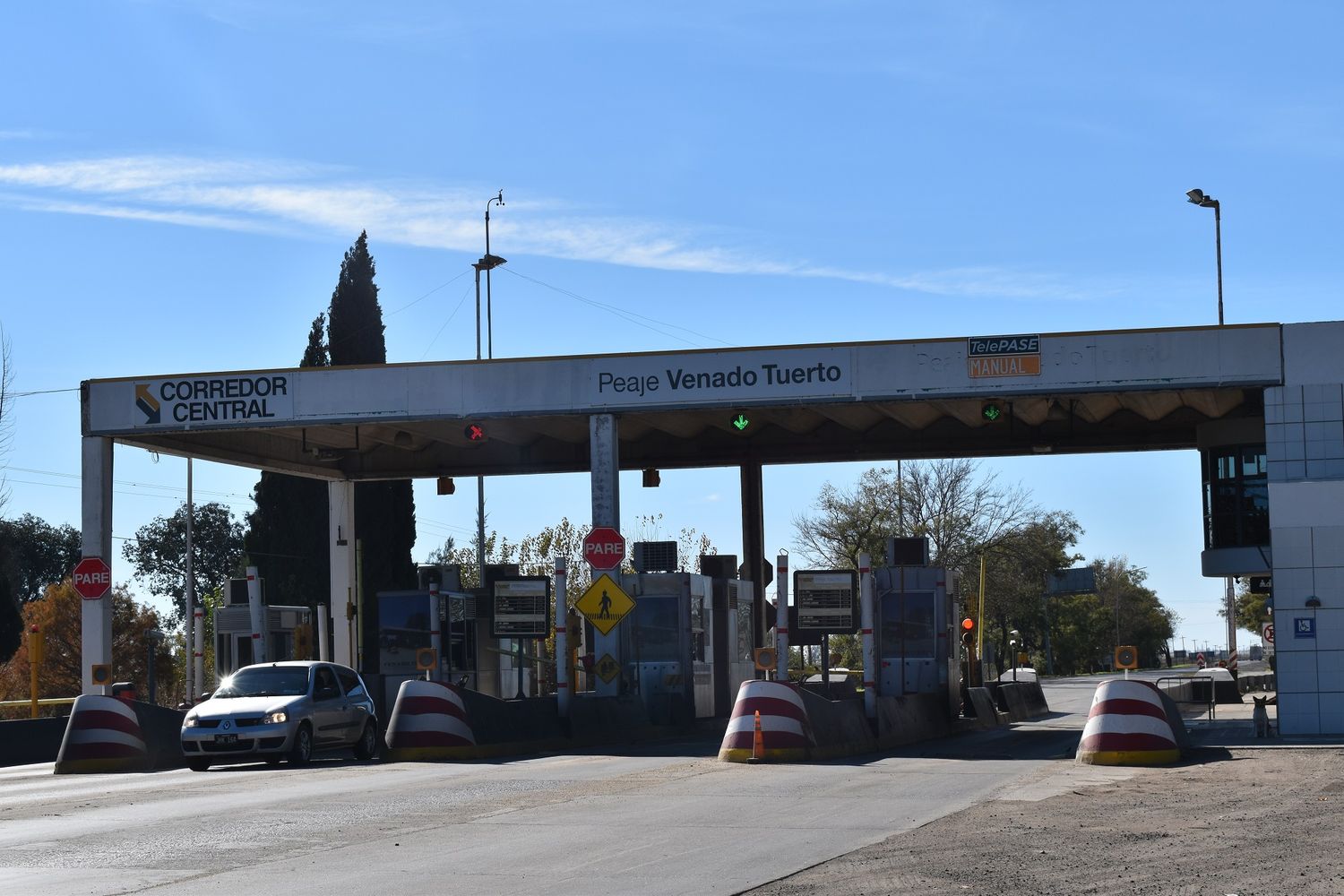 Estación de peaje en el Km 637 de Venado Tuerto.