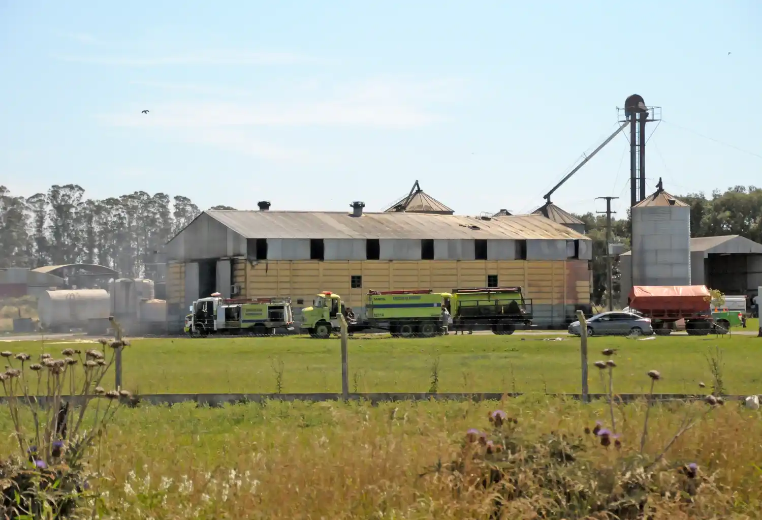 Incendio en un galpón de la aceitera Proteínas Tandil