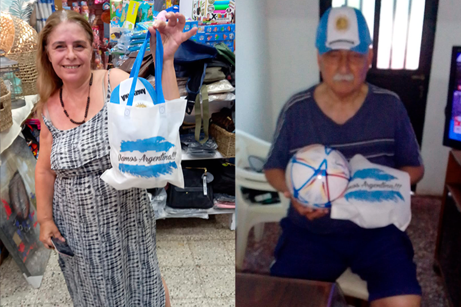 Juan ganó la pelota del Mundial y el gorro de La Bomba