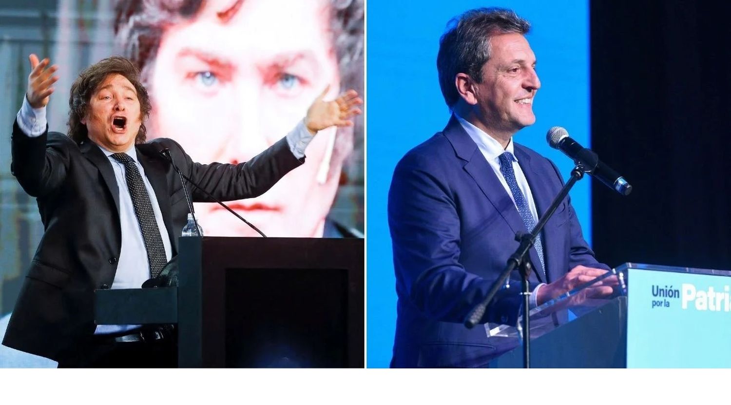 Javier Milei y Sergio Massa, candidatos a presidentes de la Nación.