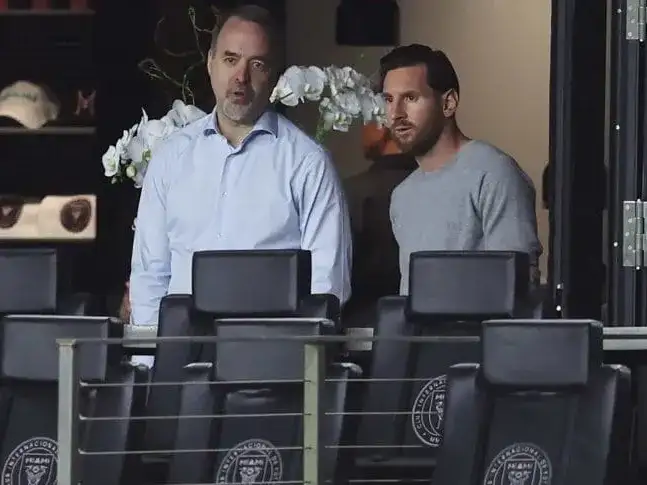 Lionel Messi junto al empresario Jorge Mas.