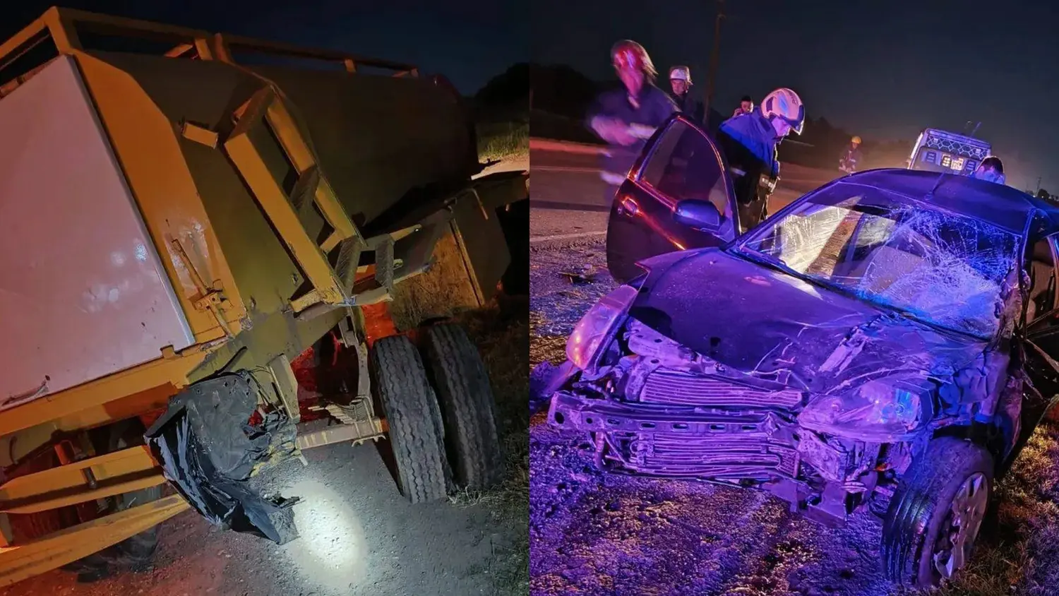 Fuerte accidente sobre la Ruta Provincial N°1 en la noche de ayer movilizó bomberos y servicio de emergencias