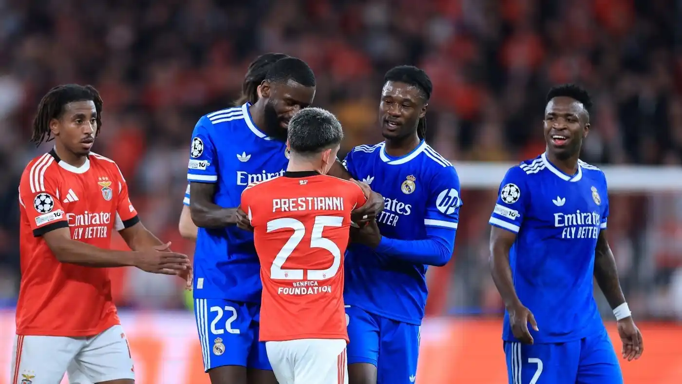 Tras la pelea con Vinicius, Prestiani fue sancionado por UEFA y se perderá la vuelta ante el Madrid por Champions