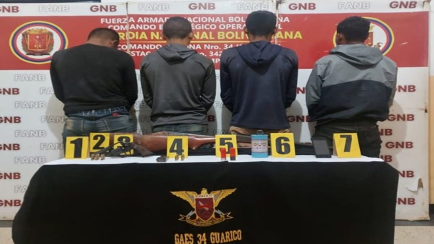 CAEN COMO PAJARITOS: atrapan a cuatro integrantes de la banda Tren del Llano en Guárico