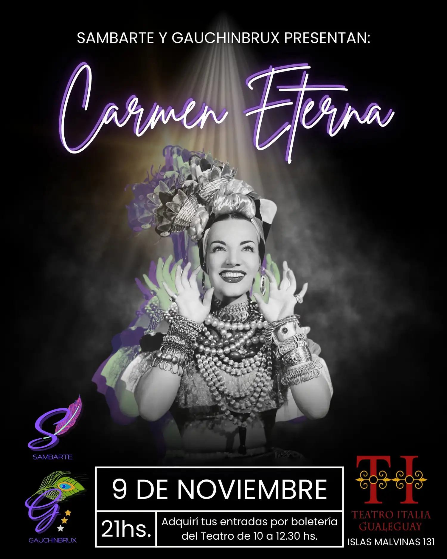 El espectáculo se realiza este sábado, a partir de las 21 horas.