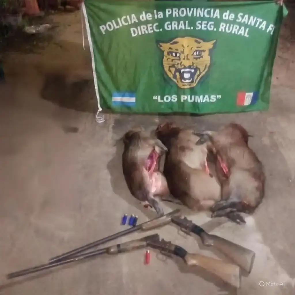 Los Pumas secuestraron 150 kilos de carne vacuna, armas, municiones y carpinchos durante distintos operativos en Las Colonias y Garay. - 1