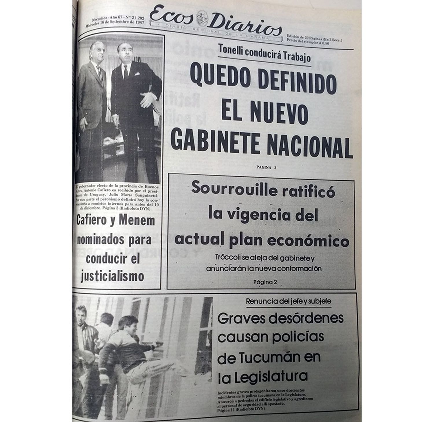 Miércoles 16 de septiembre de 1987