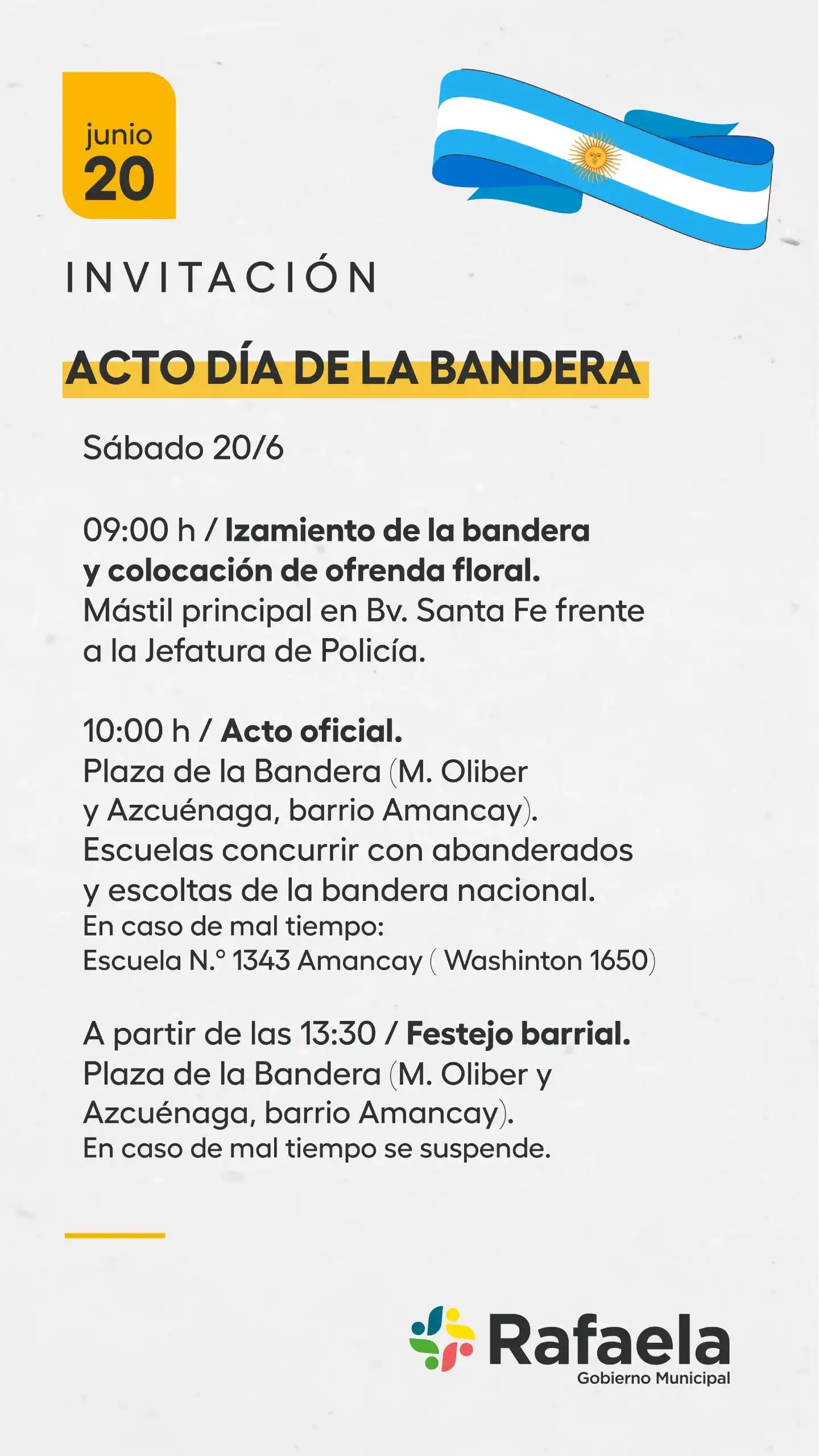 flyer acto dia bandera