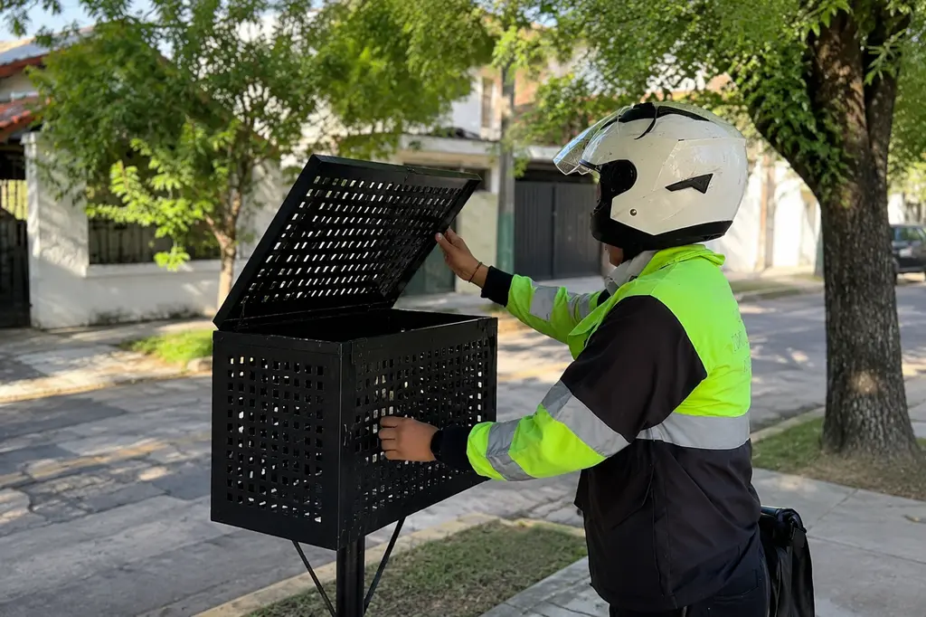 Inspectores municipales, en los sectores alcanzados colocan una oblea informativa en las bolsas donde se detalla el motivo por el cual los residuos no fueron recolectados.
