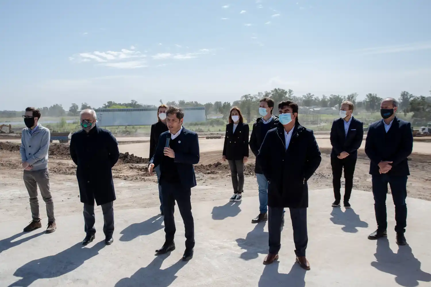 En medio de polémica por la coparticipación, Kicillof participó de anuncio de obras junto al presidente