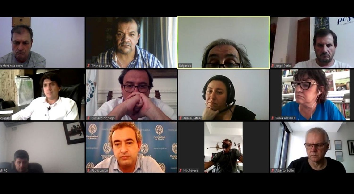 Javkin mantuvo una reunión virtual con representantes de sindicatos locales