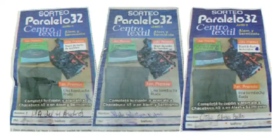 Sorteos Centro Textil de los premios Paralelo 32