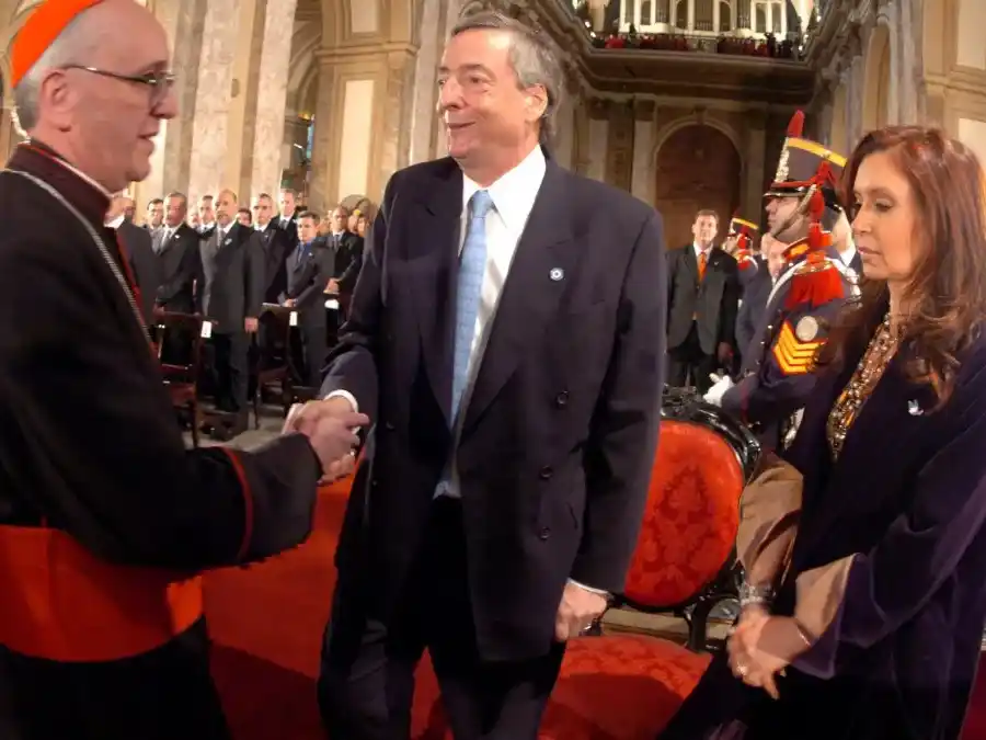 Bergoglio y los Kirchner.