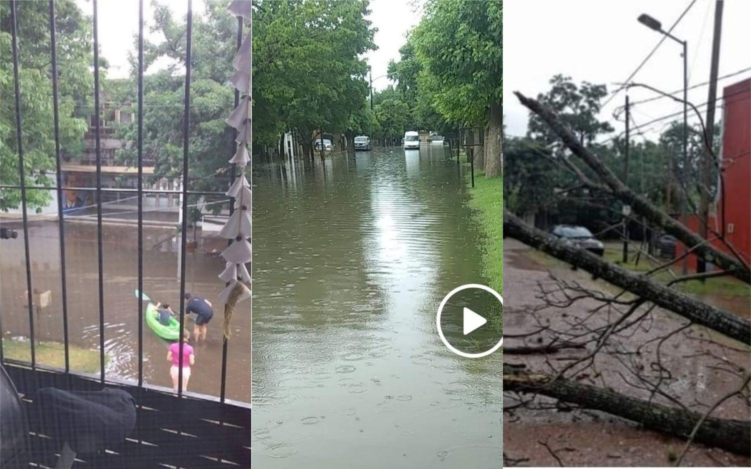 En San Miguel y José C. Paz reportan calles anegadas y barrios bajo el agua a raíz de las lluvias de este domingo