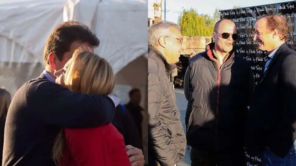 Mientras Cristina hablaba por cadena nacional, Insaurralde se mostró con Massa