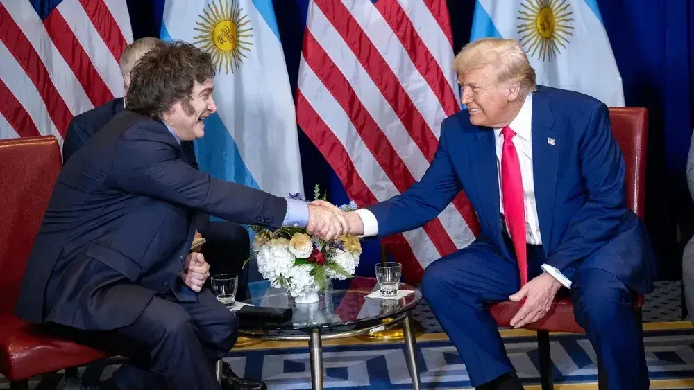 El presidente Milei y su par norteamericano, Donald Trump.