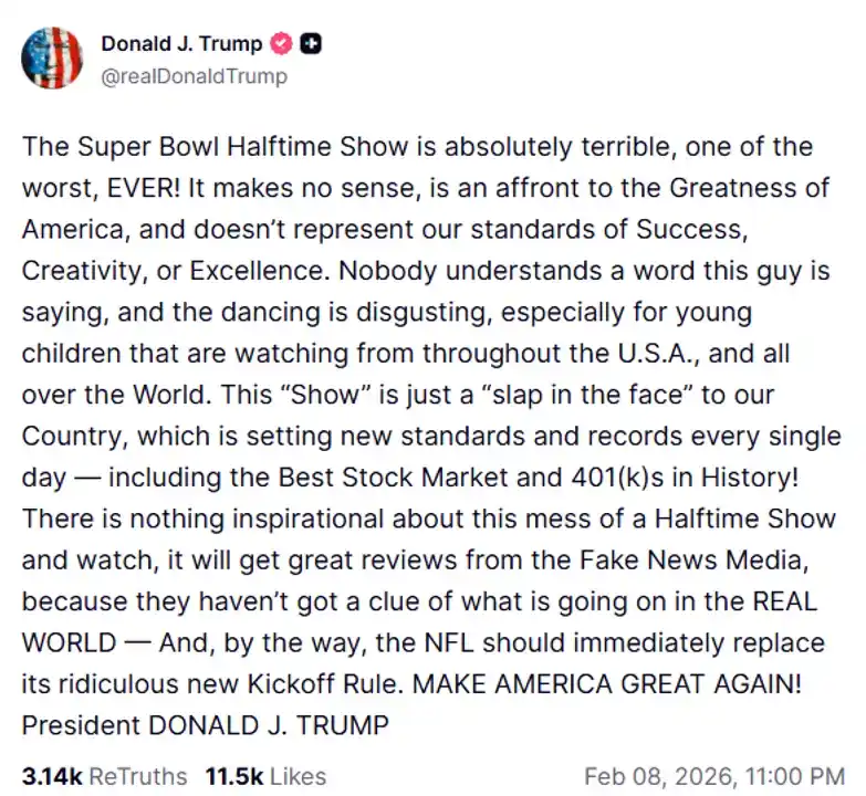 Trump furioso con la presentación de Bad Bunny