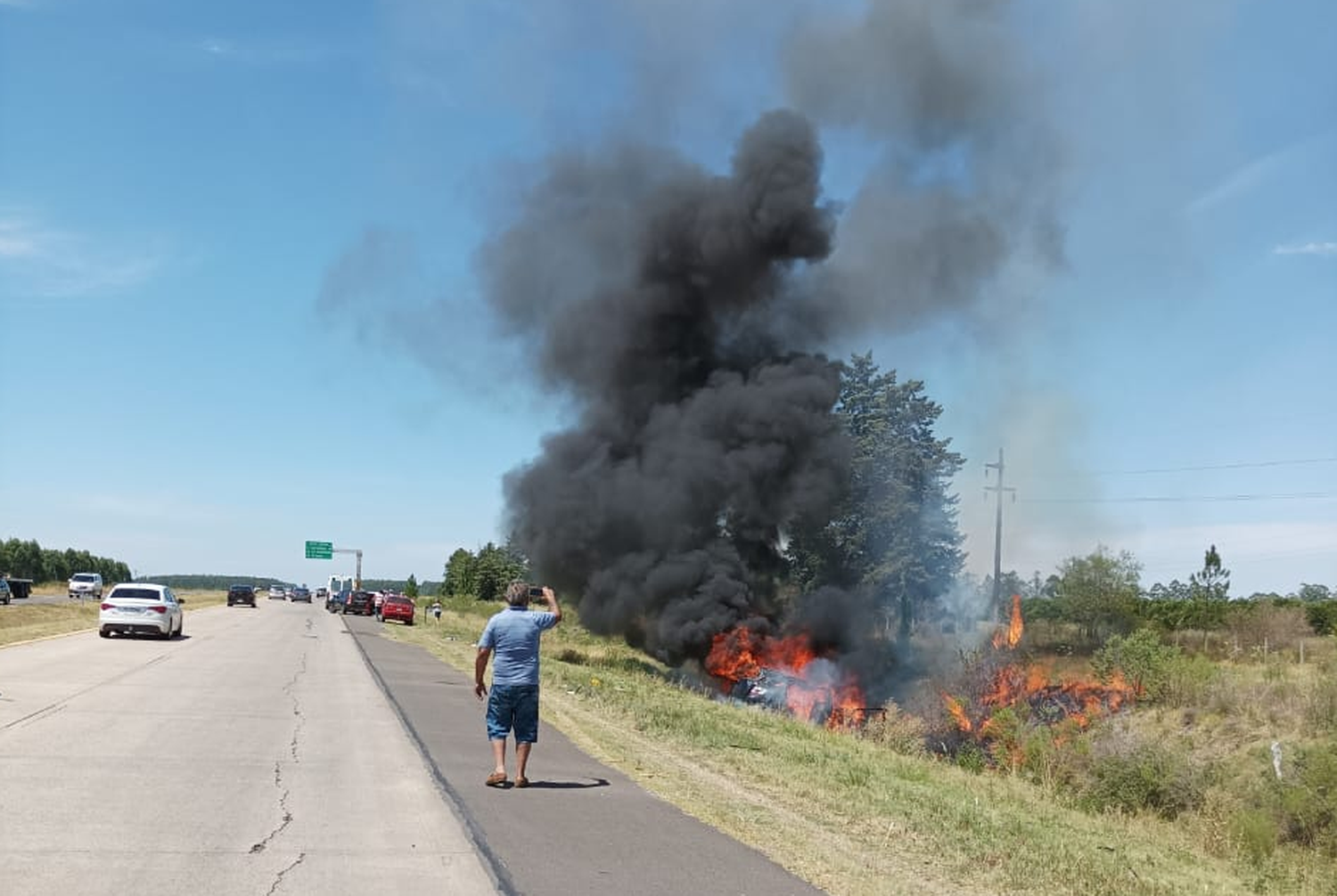 Falleció una de las accidentadas del auto incendiado en la autovía