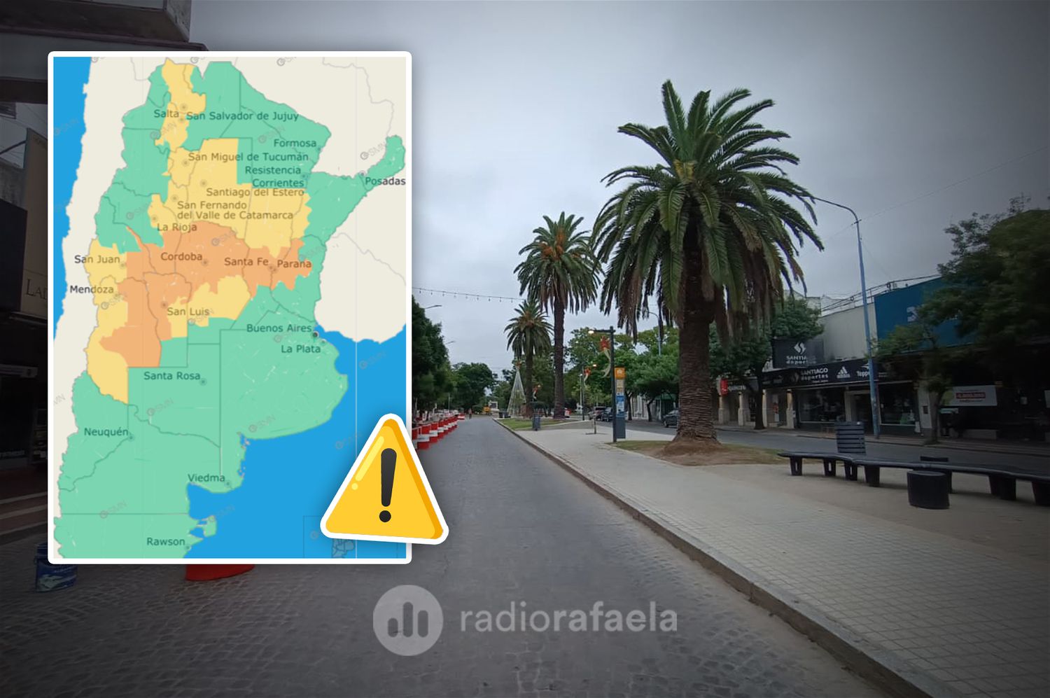 Atención centro de Santa Fe: un alerta naranja por tormentas fuertes y posible granizo alcanza a Rafaela
