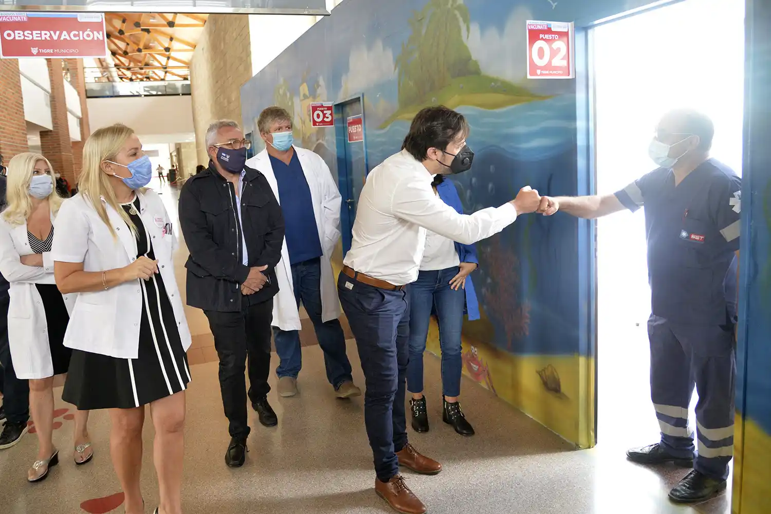 Tigre: Zamora y Kreplak monitorearon los puntos de vacunación contra el Covid-19